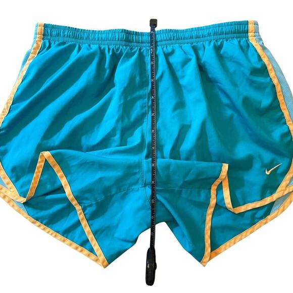 Nike Dri-FIT Tempo Running Shorts Youth XL (Fits Women’s XS-S) Teal Yellow 740E - Picture 6 of 8